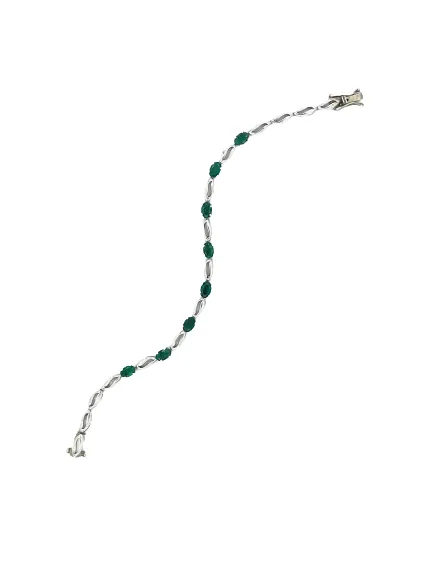 Emerald Silver Bracelet