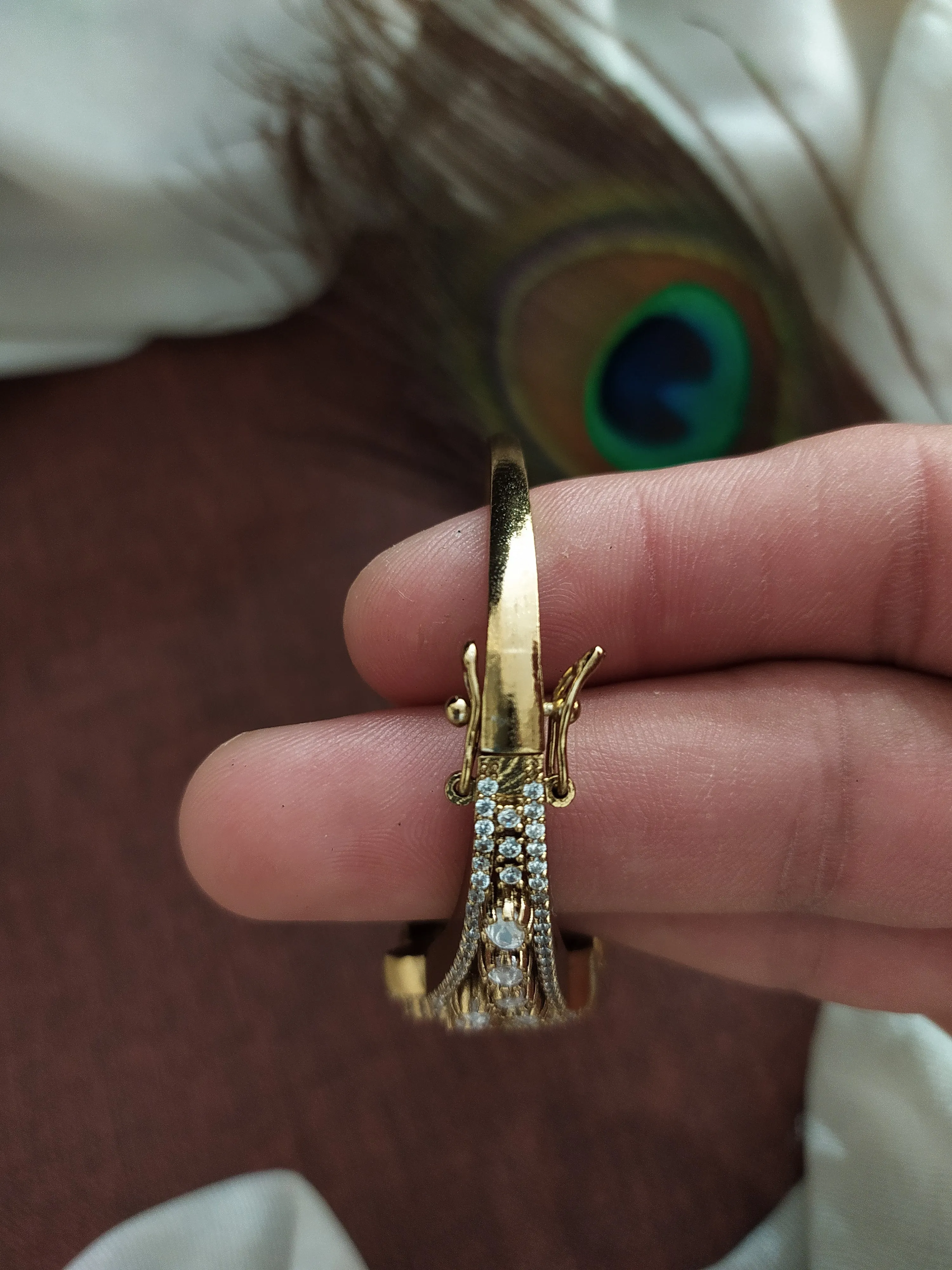 Enchanting Majesty Of Peacock Design Alluring Victorian Kada Bracelet
