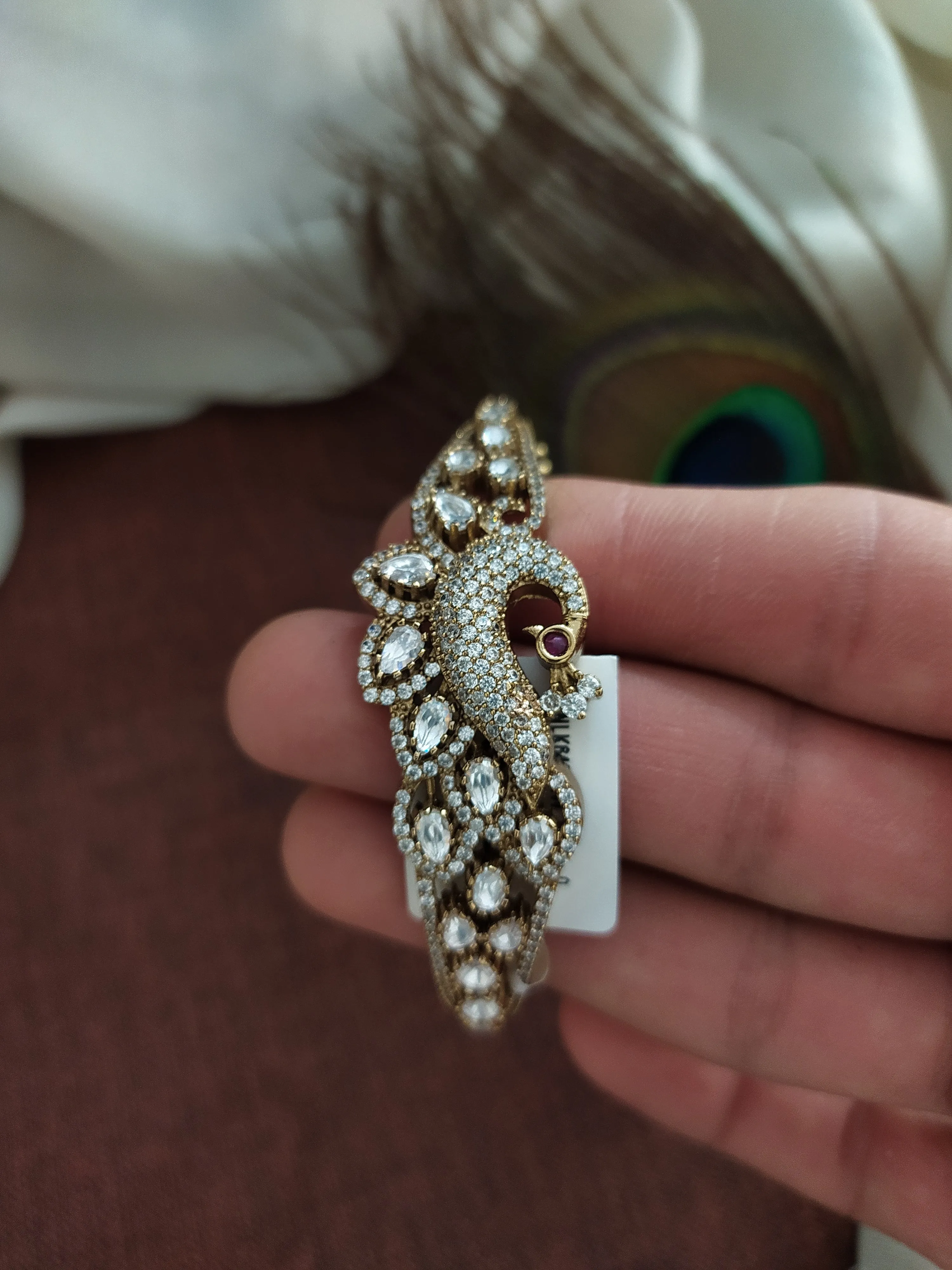 Enchanting Majesty Of Peacock Design Alluring Victorian Kada Bracelet