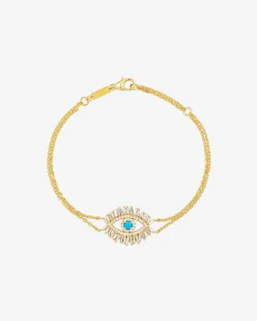 Evil Eye Midi Turquoise Half Pavé Bracelet