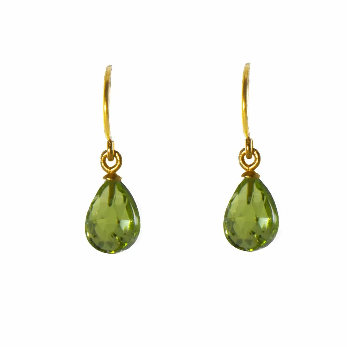 Faceted Peridot 24K Gold Vermeil Earrings