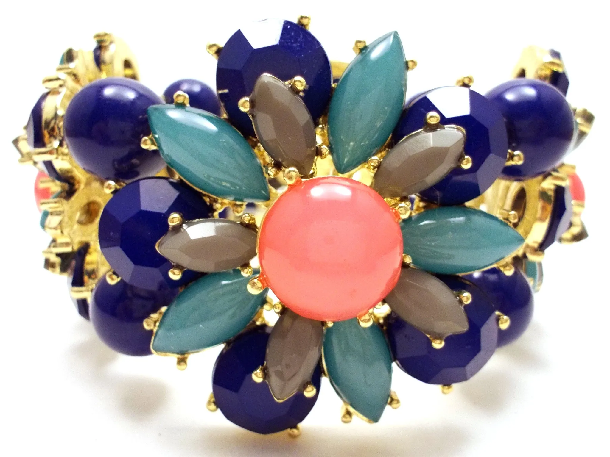 Floral Jeweled Gemstone Stretch Bracelet