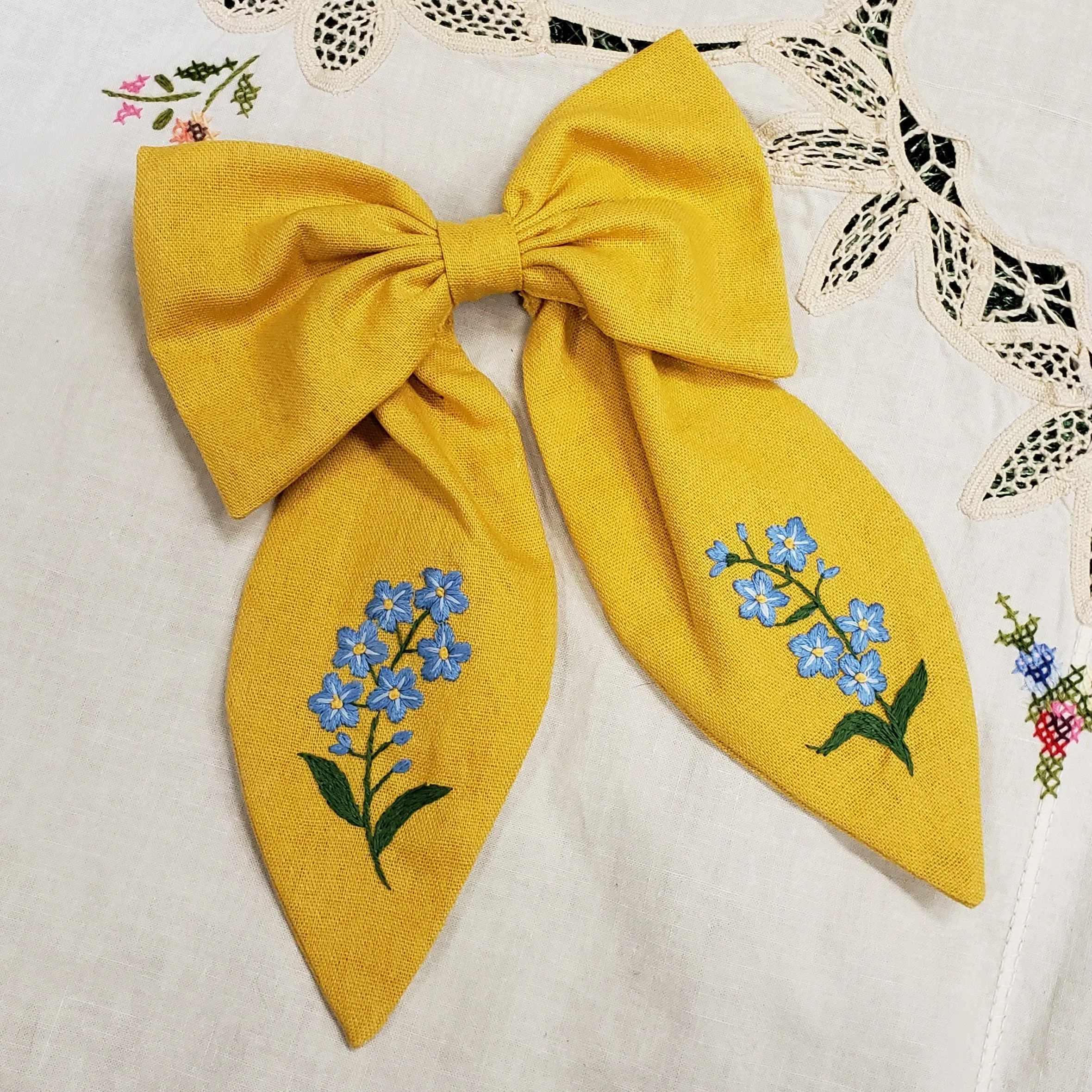 Forget Me Not Hair Bow