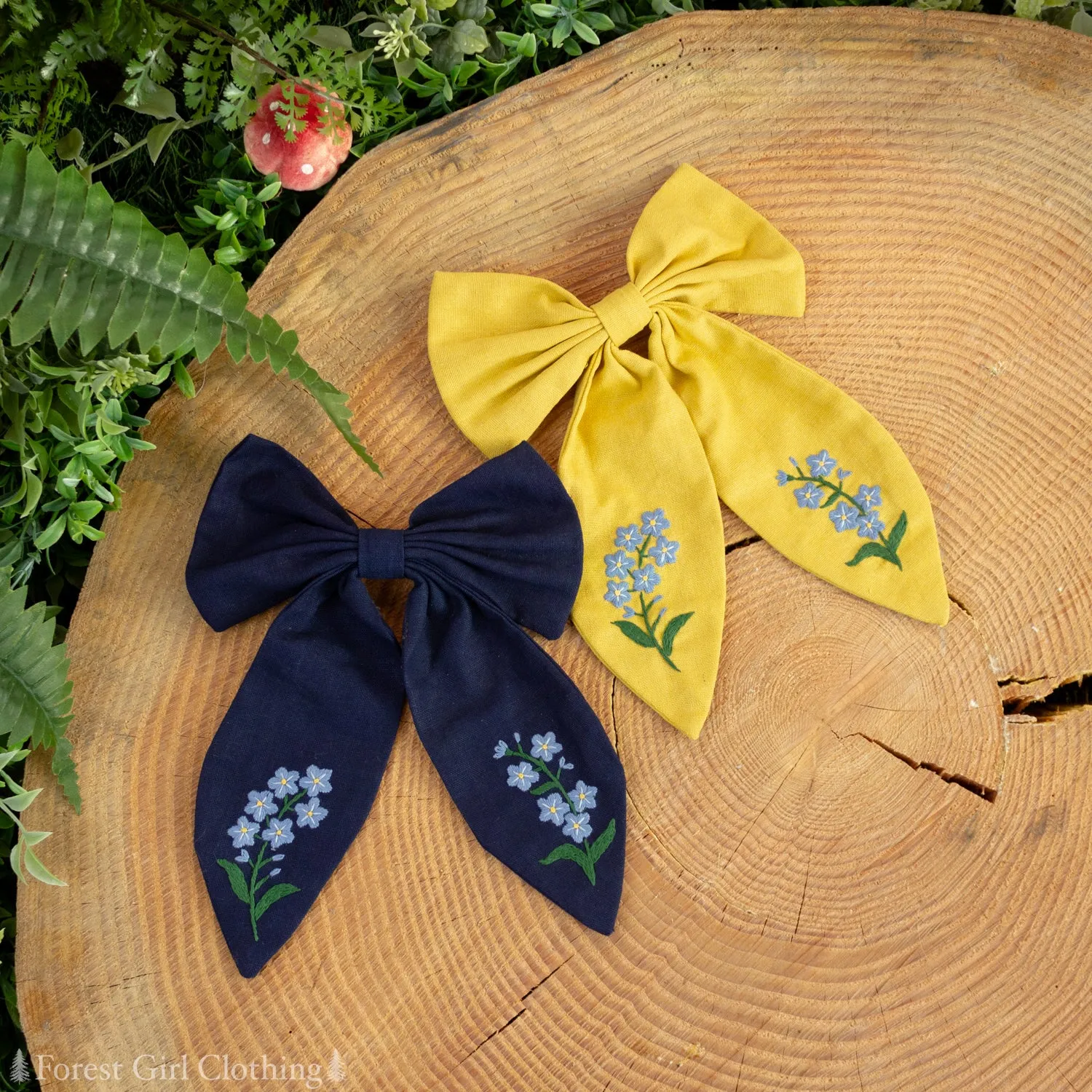 Forget Me Not Hair Bow
