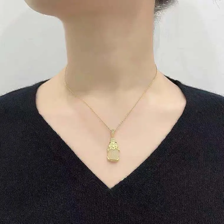 Fortune's Favor White Jade Pixiu Necklace