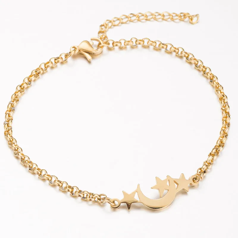 Gold Color Charms Bracelet Femme Stainless Steel Women Jewelry Lucky Origami Elephant Bracelets Friendship Gifts