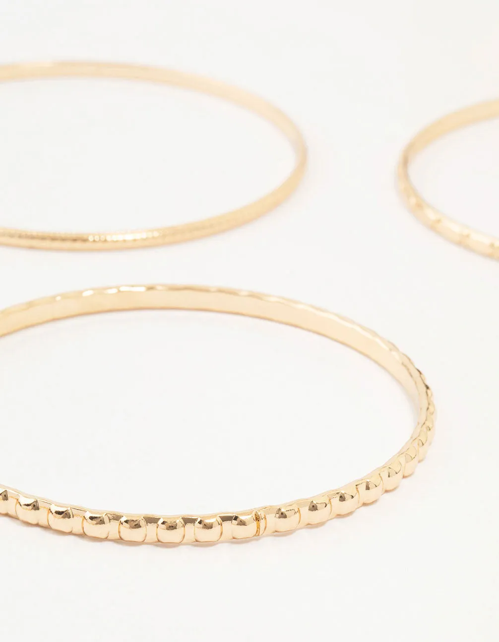 Gold Diamante & Textured Bangles 5-Pack