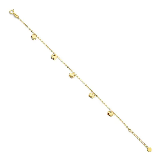 Gold Hanging Hearts Bracelet Model-AB0037