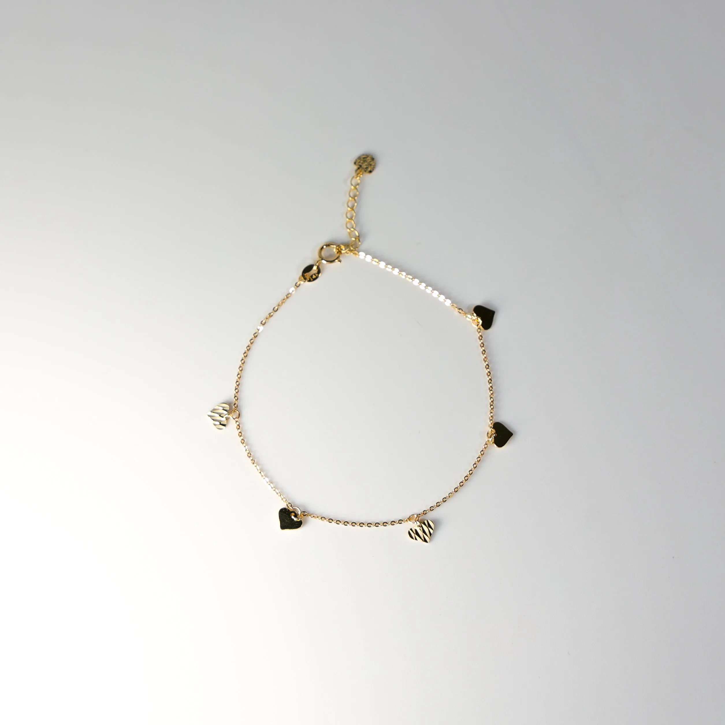 Gold Hanging Hearts Bracelet Model-AB0037