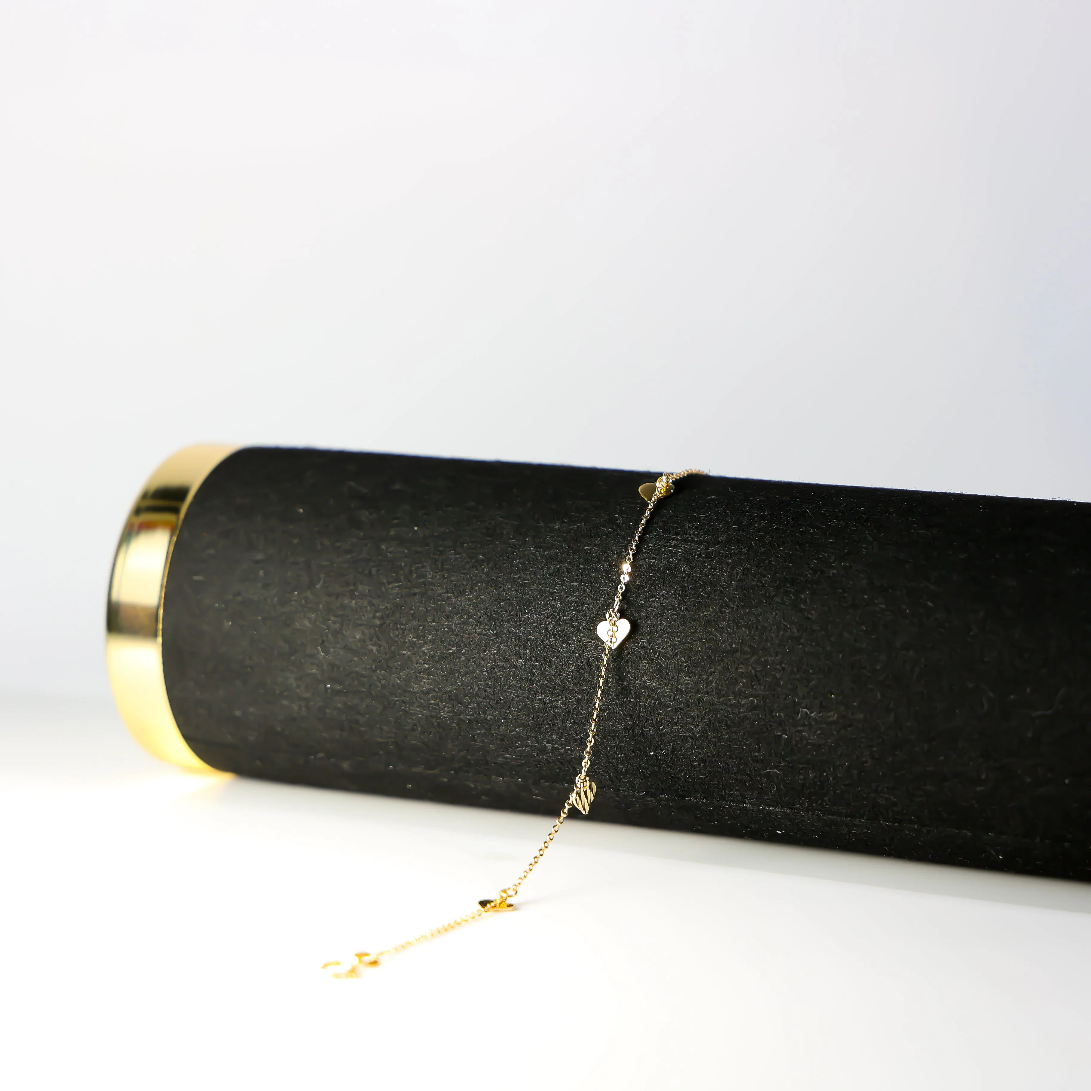 Gold Hanging Hearts Bracelet Model-AB0037