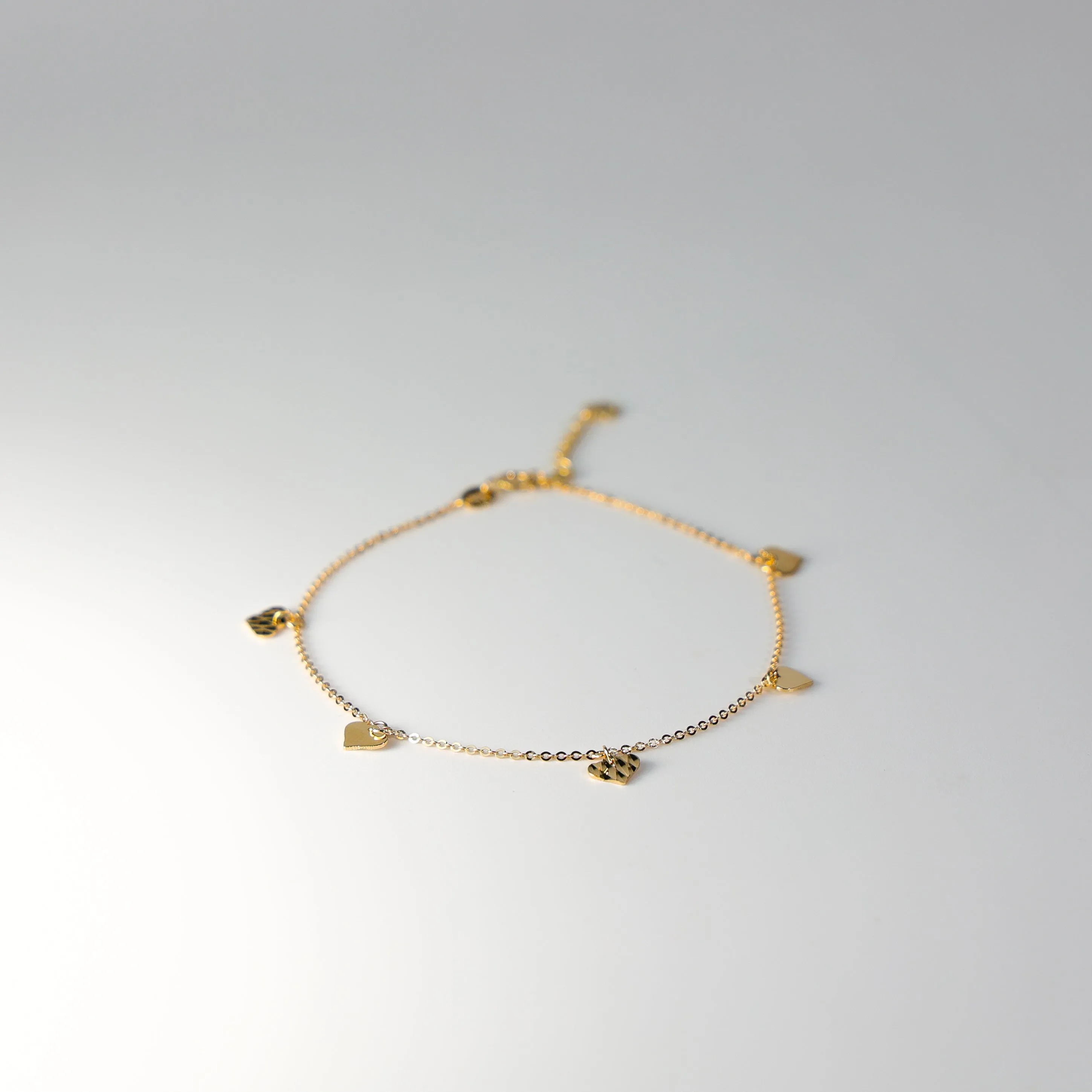 Gold Hanging Hearts Bracelet Model-AB0037