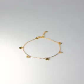 Gold Hanging Hearts Bracelet Model-AB0037