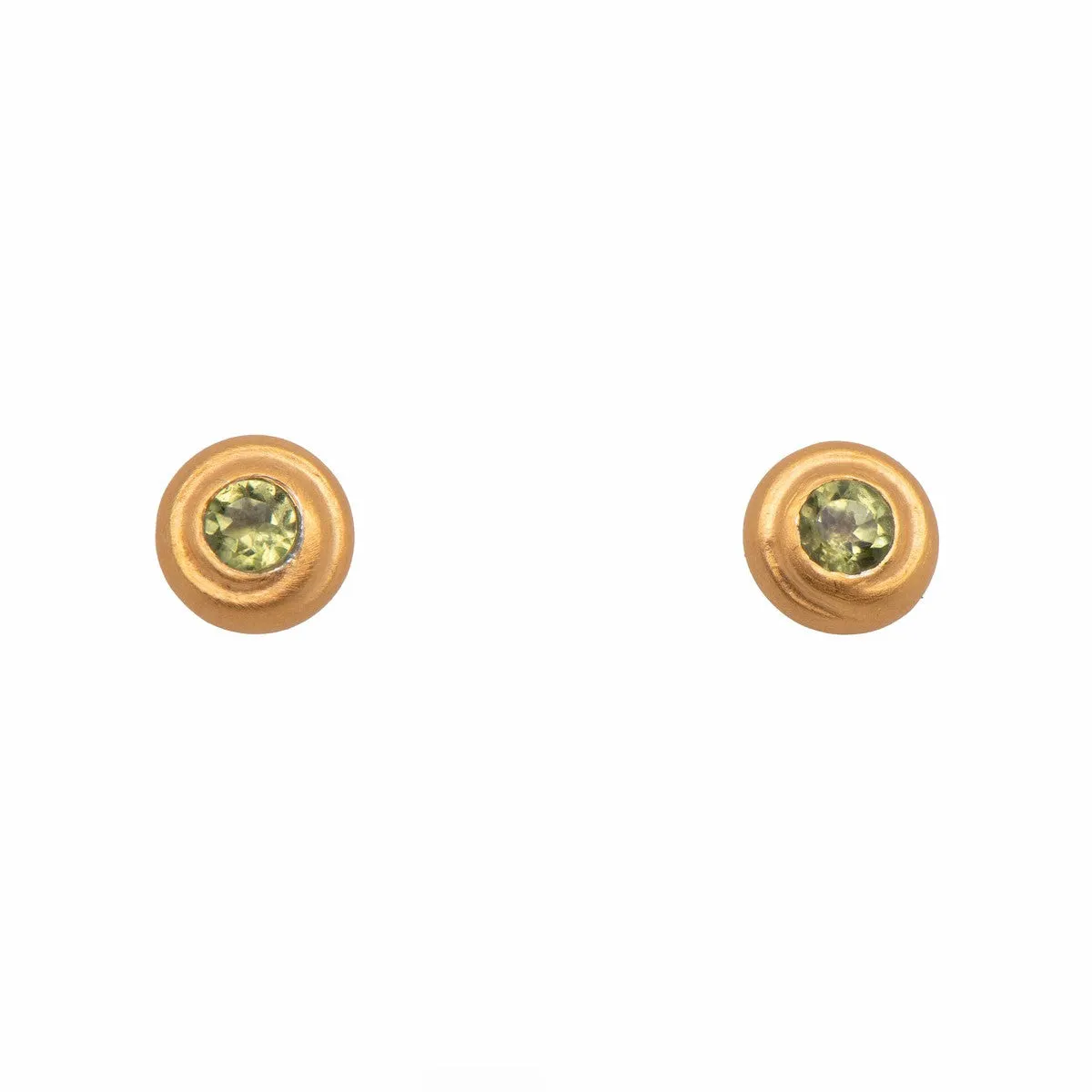 Gratitude Swirl Peridot 24K Gold Vermeil Earrings