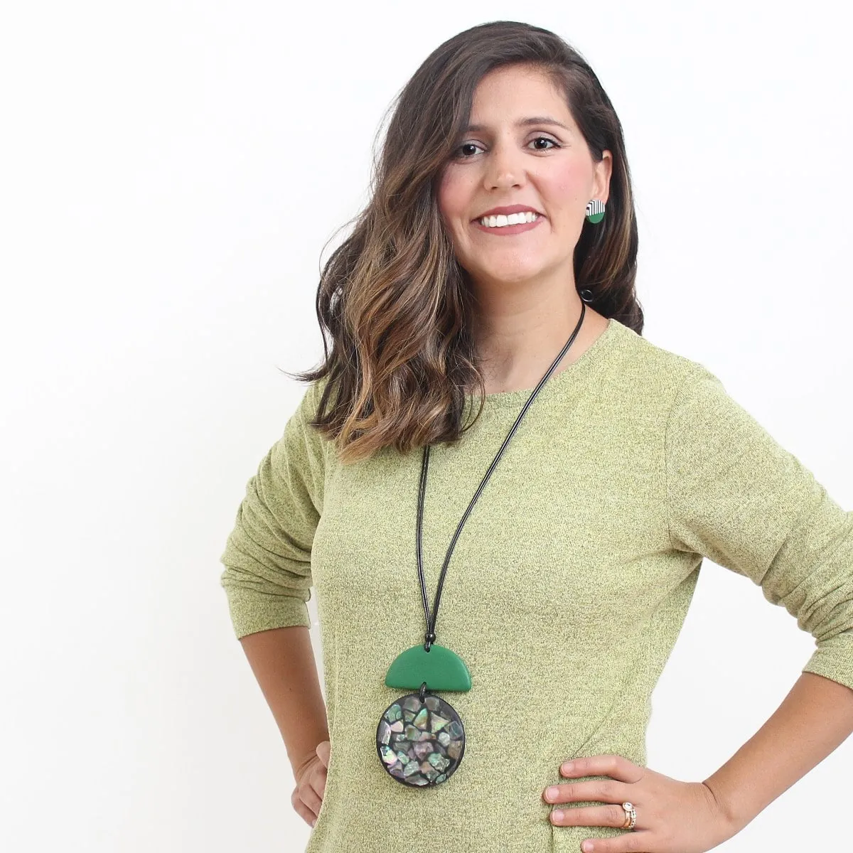 Green Addison Pendant Necklace