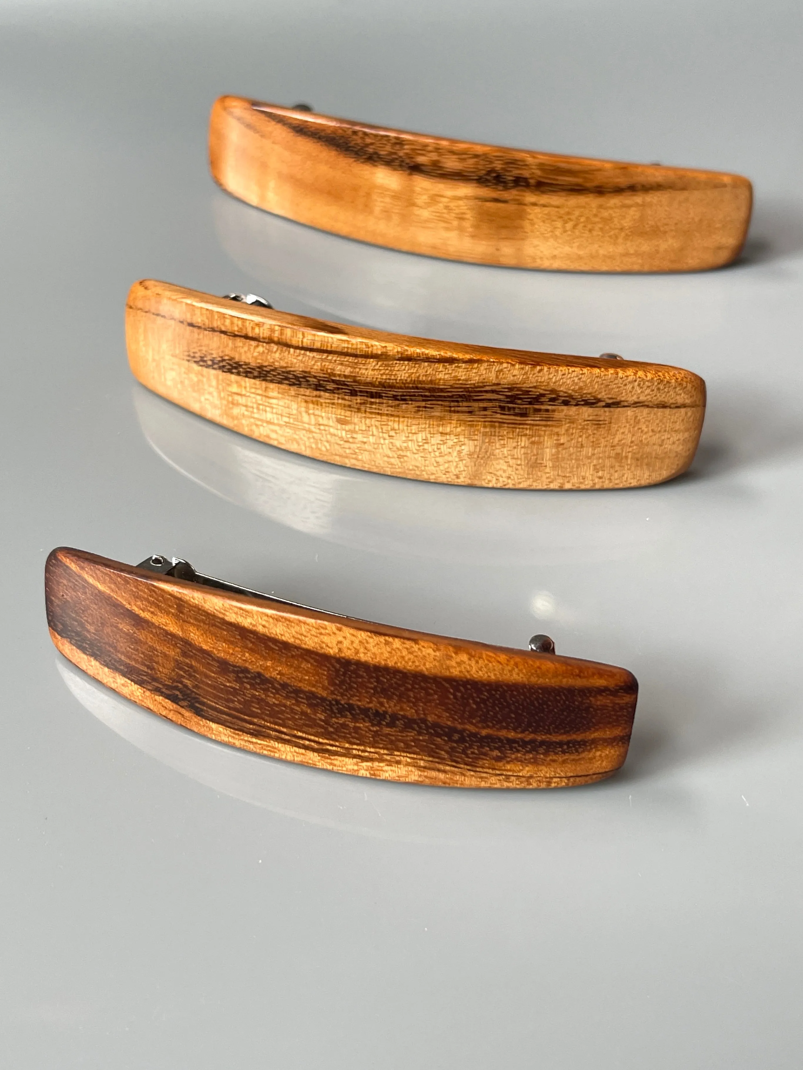 Hair Clip Medium Tigerwood Wooden Barrette for women