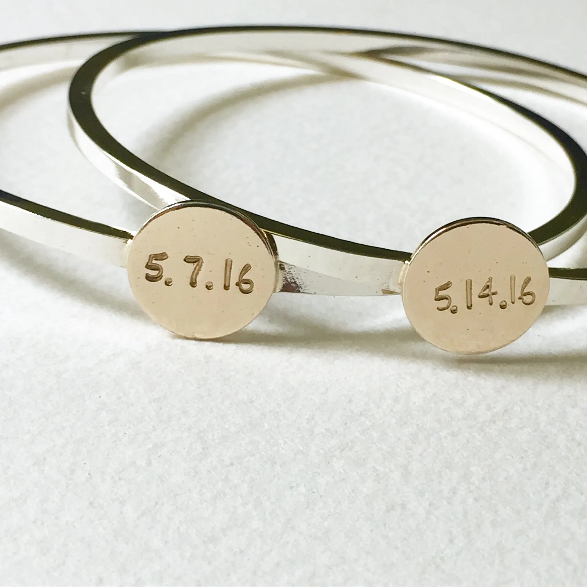 Hammered Cross Bangle in 14K goldfill