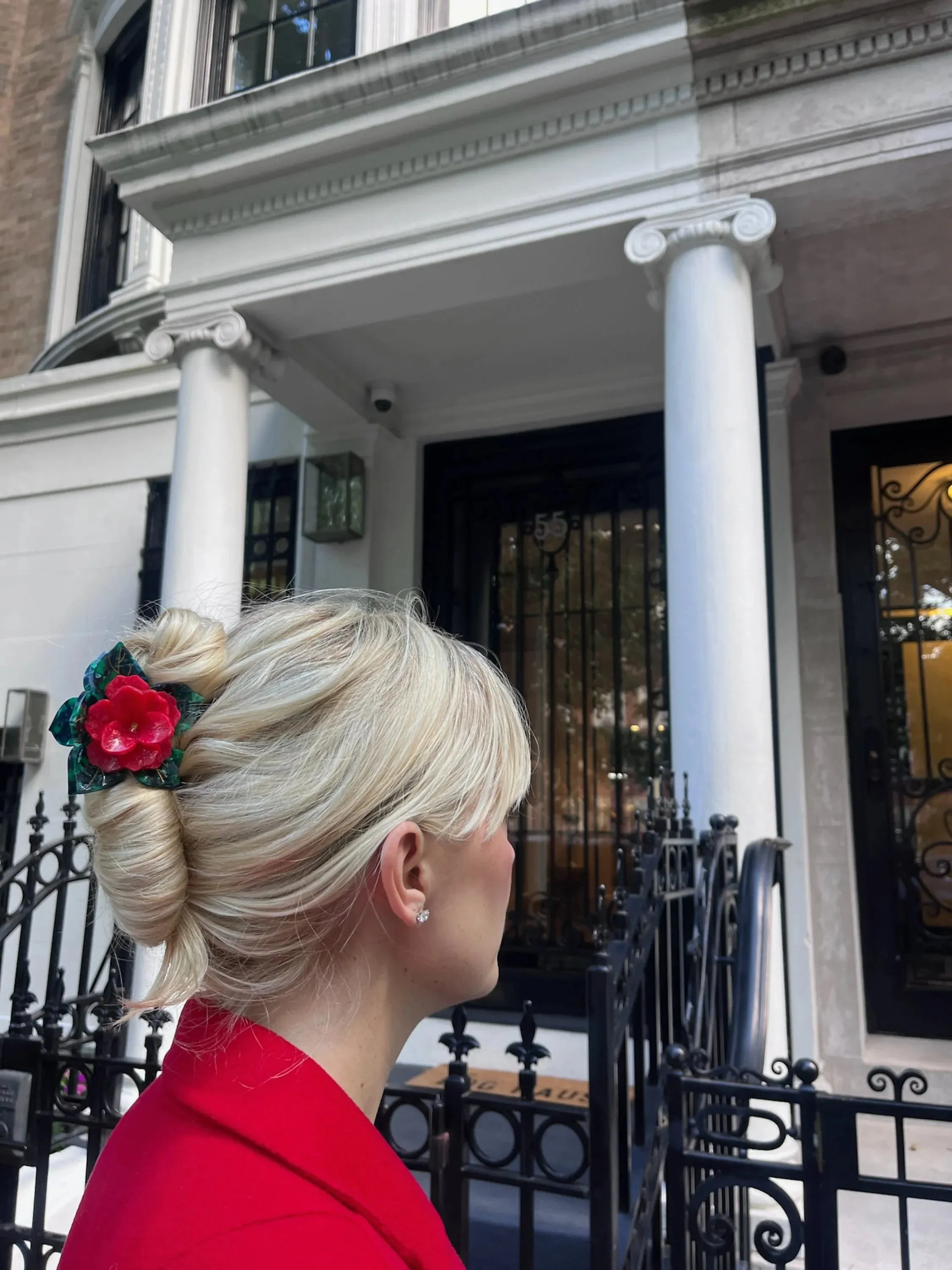 Hand-Painted Poinsettia Hair Claw