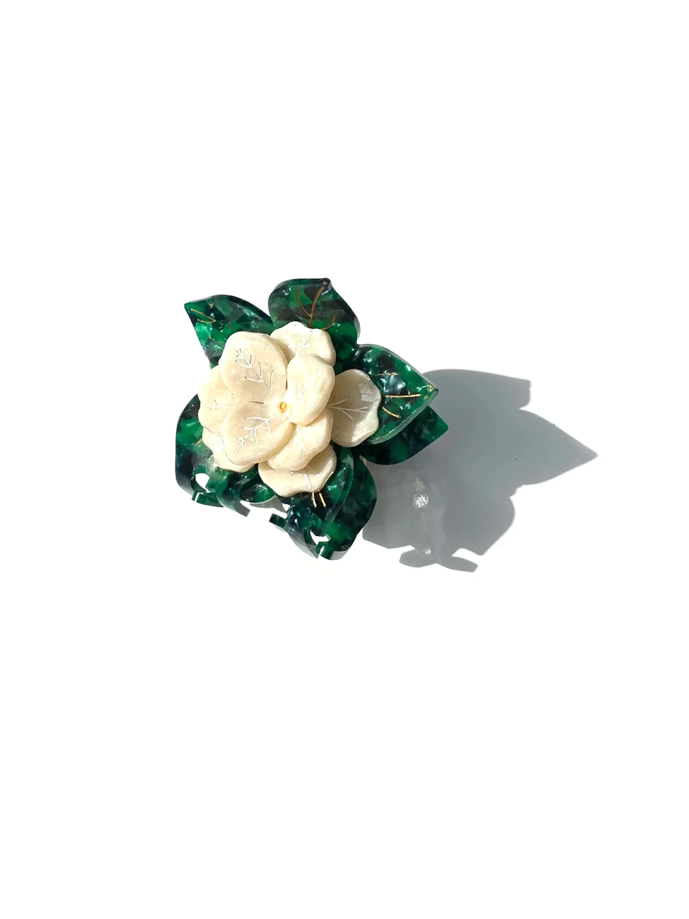 Hand-Painted Poinsettia Hair Claw