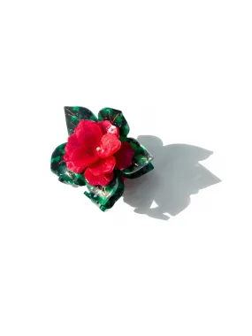 Hand-Painted Poinsettia Hair Claw