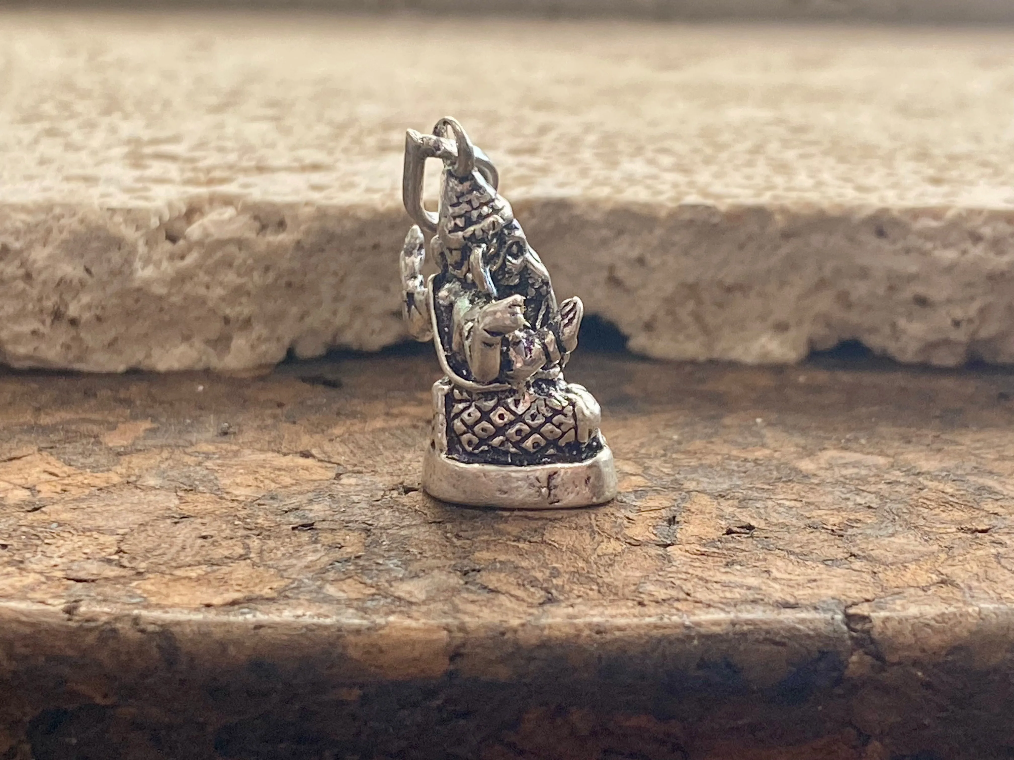 Heavy Silver Ganesh Pendant