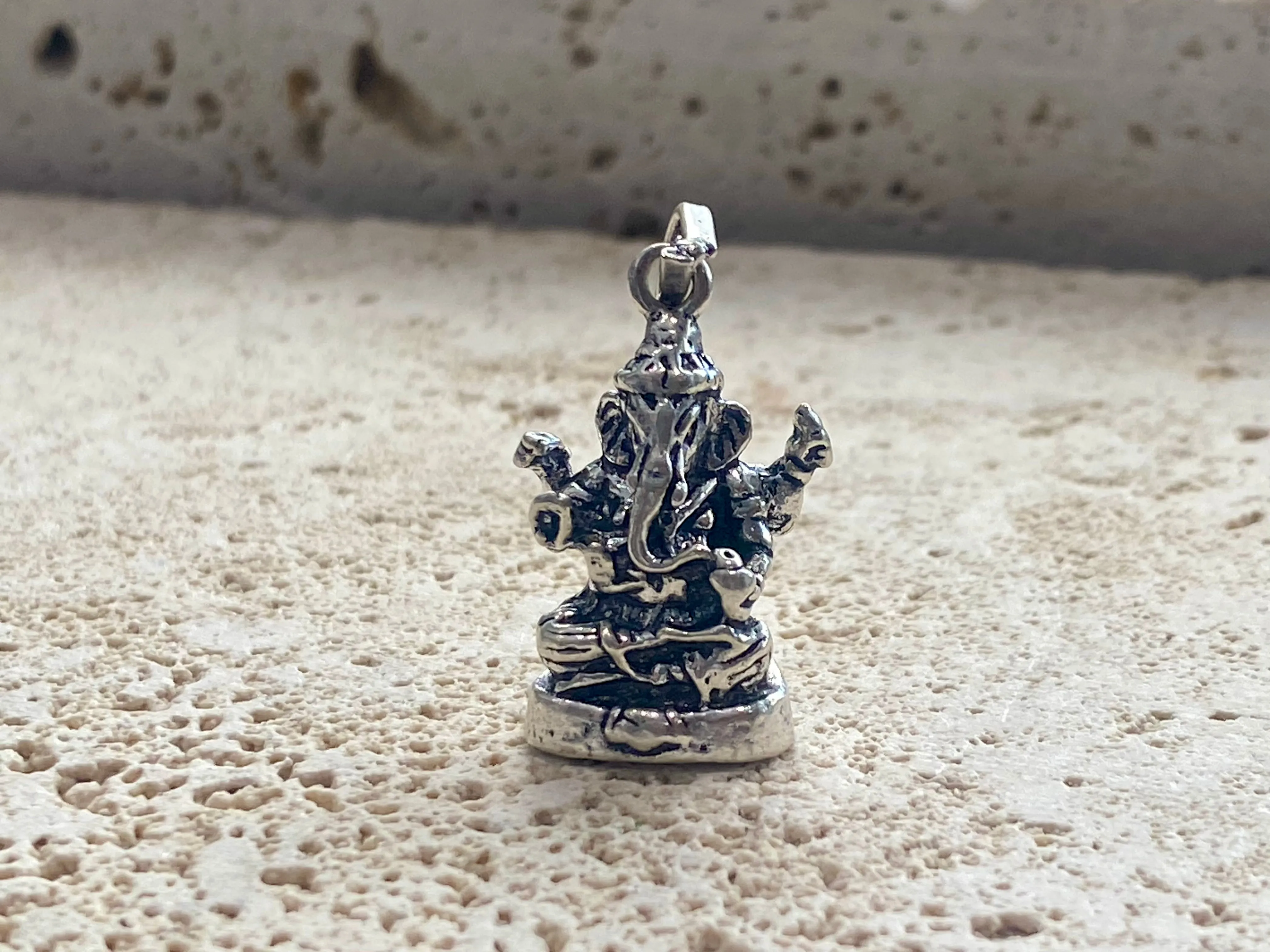 Heavy Silver Ganesh Pendant