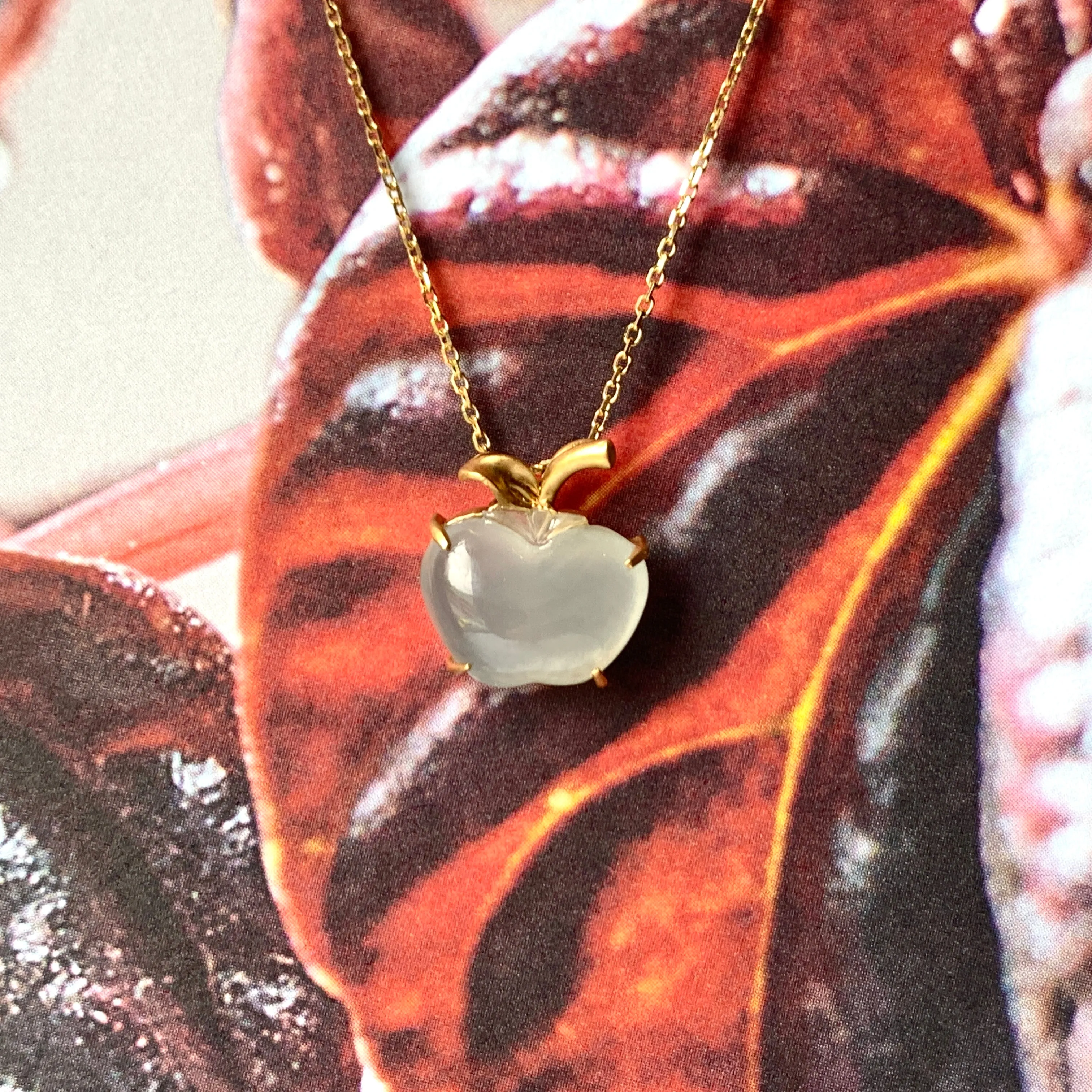 Icy A-Grade Natural Jadeite Apple Pendant No.170535