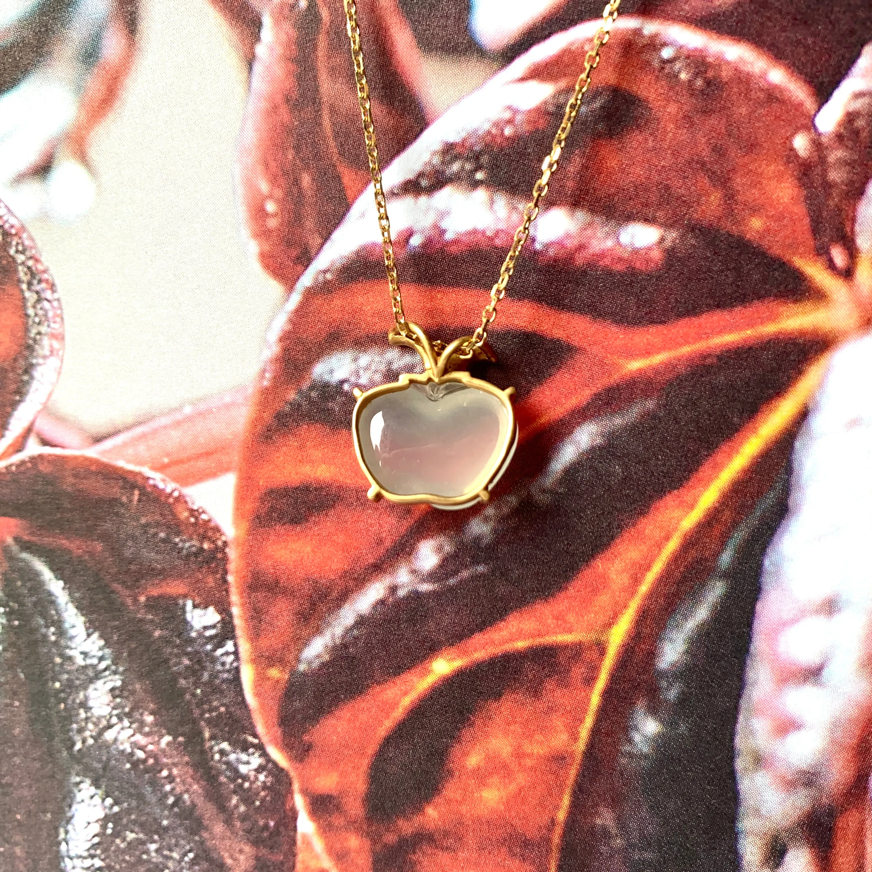 Icy A-Grade Natural Jadeite Apple Pendant No.170535
