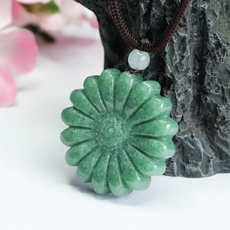 Jade Flower Fortune Pendant
