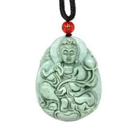 Jade Kwan Yin Pendant Necklace