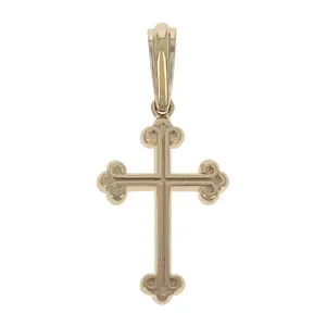 King Baby 10K Yellow Gold Traditional Cross Pendant