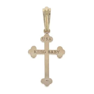 King Baby 10K Yellow Gold Traditional Cross Pendant