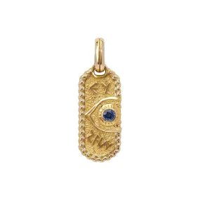 Konstantino Mens Kavafi 18K Yellow Gold Blue Sapphire Pendant