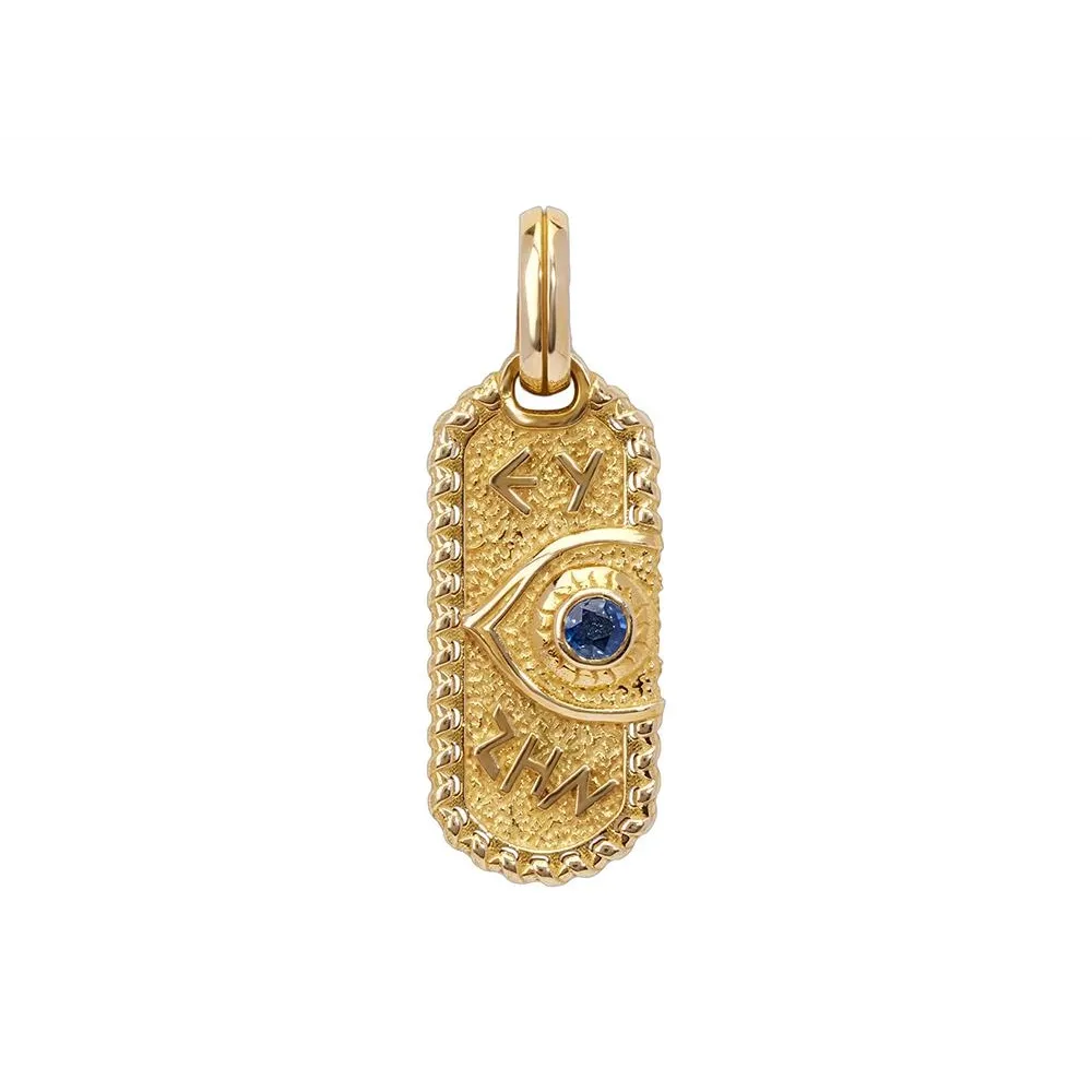 Konstantino Mens Kavafi 18K Yellow Gold Blue Sapphire Pendant