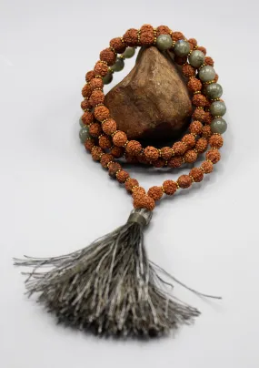 Labradorite Beads  Rudrakshya Prayer Mala with   Tassel