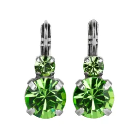 Large Double Stone Leverback Earrings in "Peridot" *Custom*