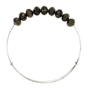 *Large Jet Crystal Wire Bangle
