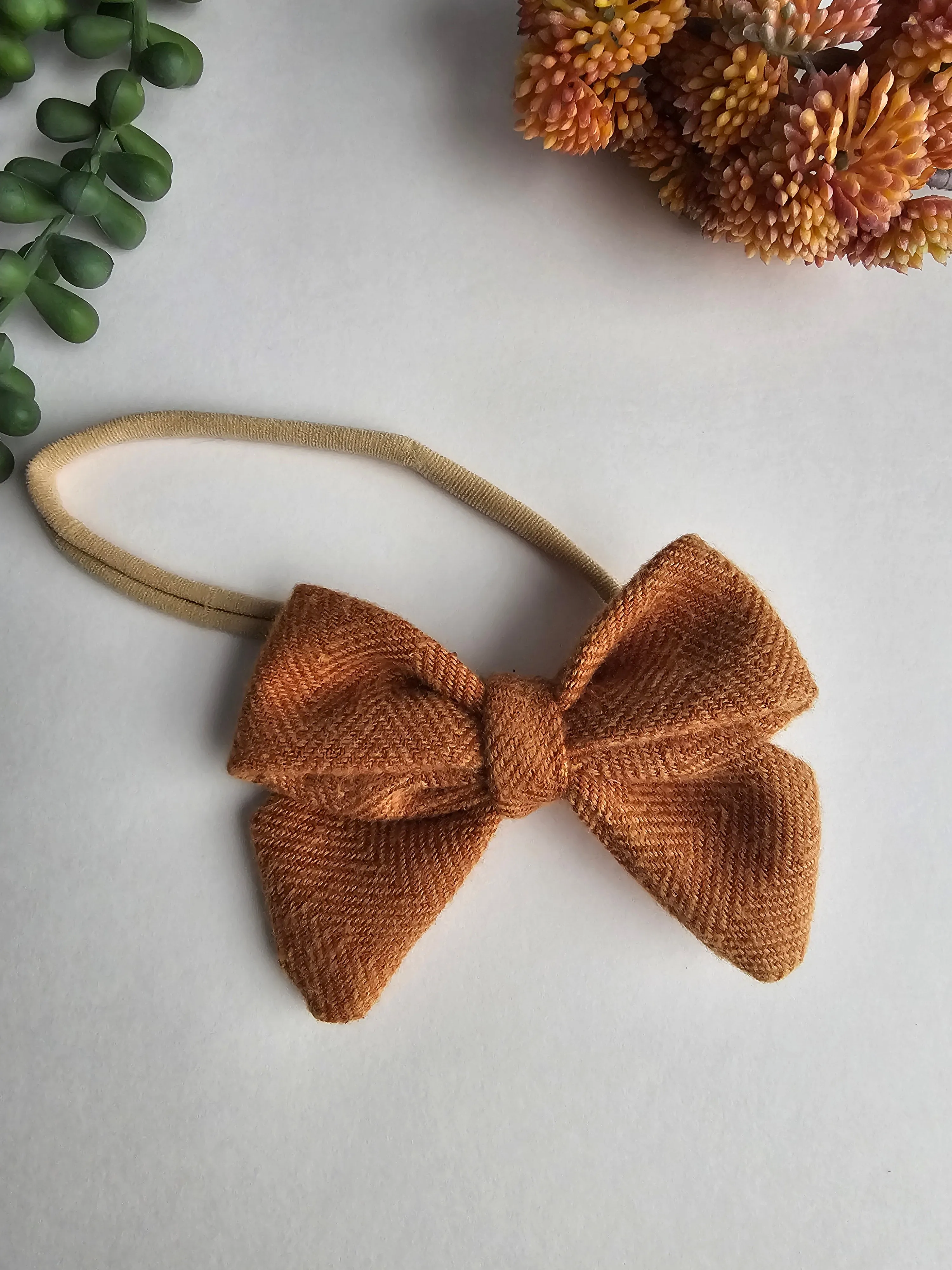 Louise Sailor Bow (Rust tweed)