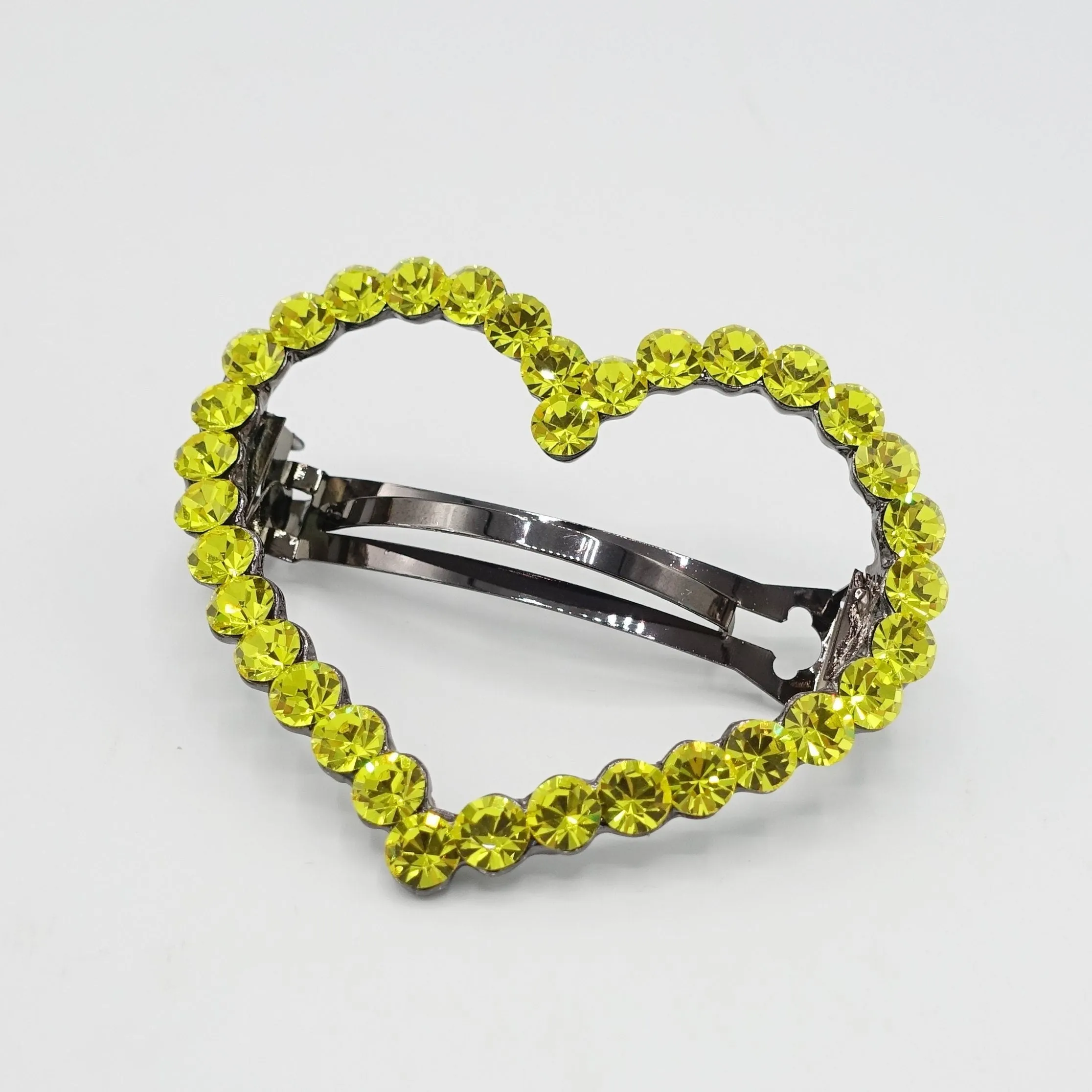 Love always wins.  color rhinestone embellished  heart hair barrette woman hair accessory
