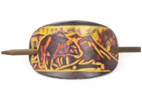 Mama Bear Leather Hair Barrette