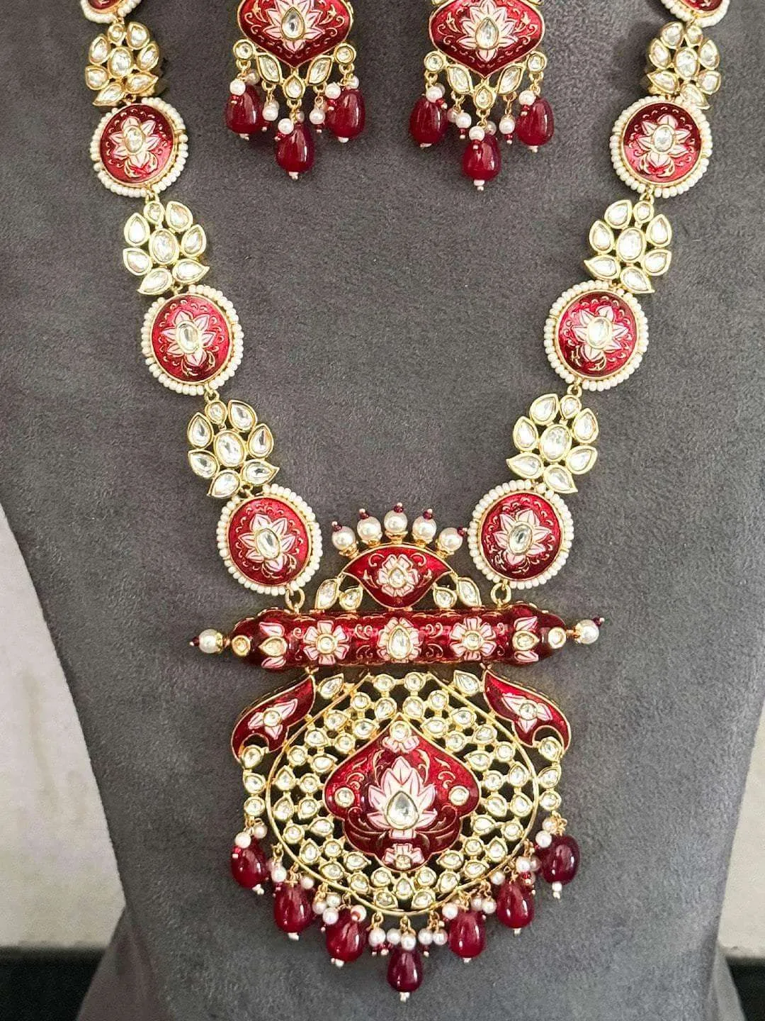 Meenakari Long Haar With Real Kundan