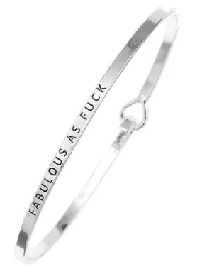 Message Brass Bangle Bracelet