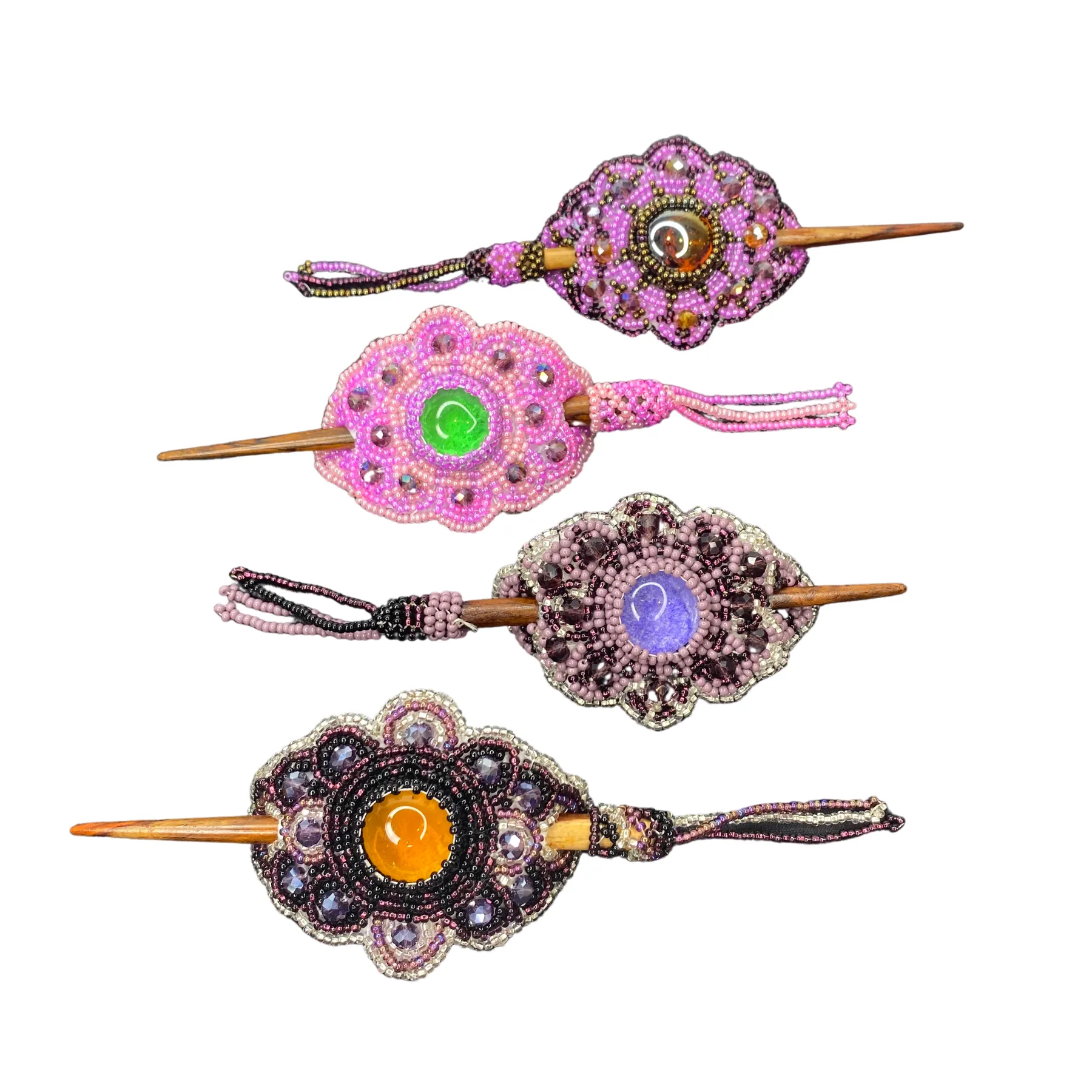 Michelle Seed Bead Hair Barrette - Guatemala