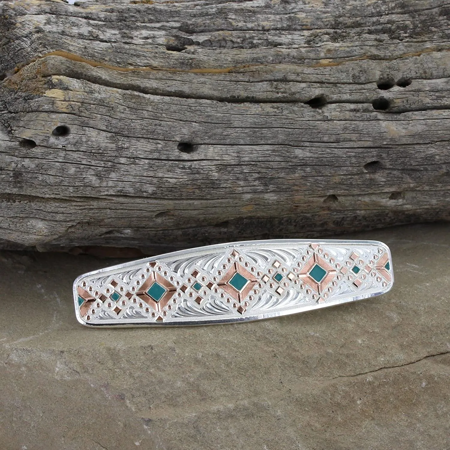 Montana Silversmiths Brand Two Tone Southwestern Beats Barrette