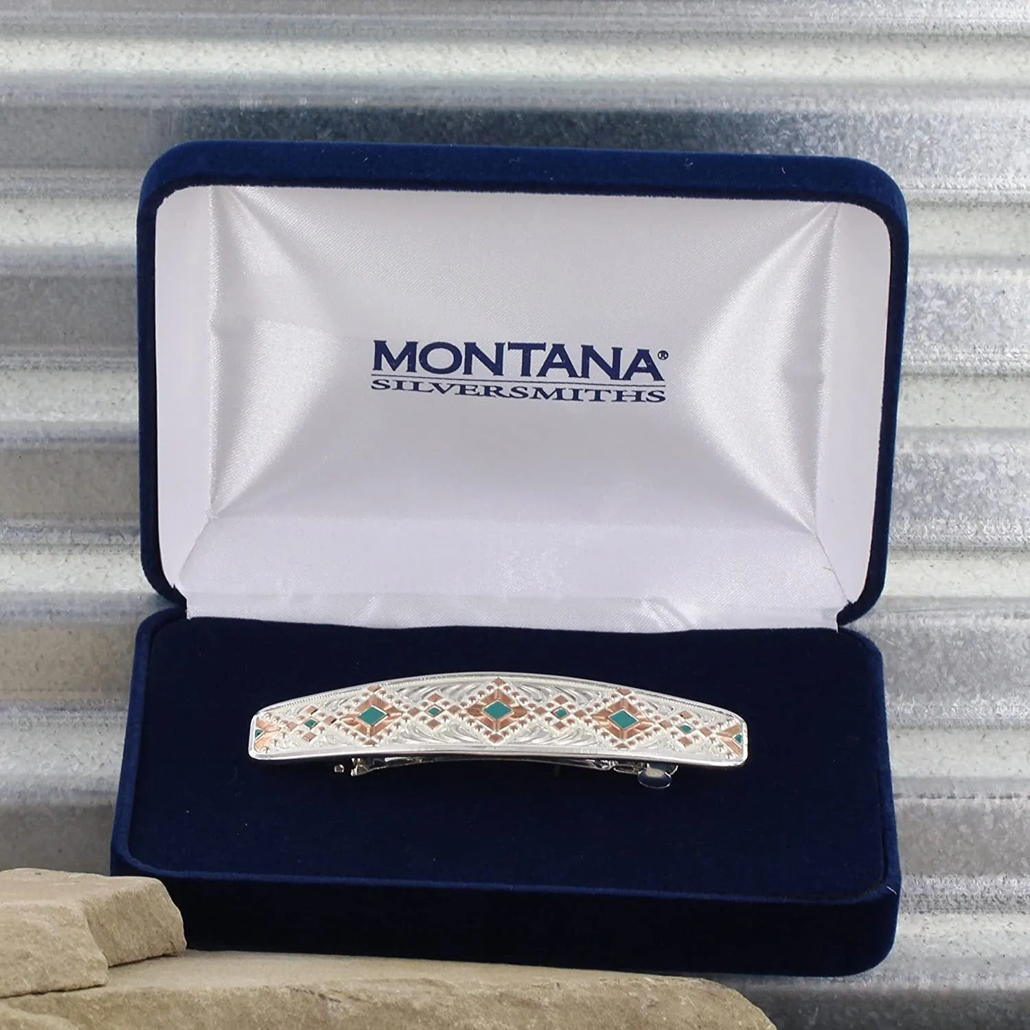 Montana Silversmiths Brand Two Tone Southwestern Beats Barrette