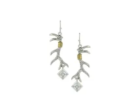 Montana Silversmiths Earrings Womens Antler Silver Gold SLKTER3294