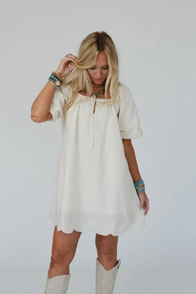 Moonlit Orchid Dress - Cream