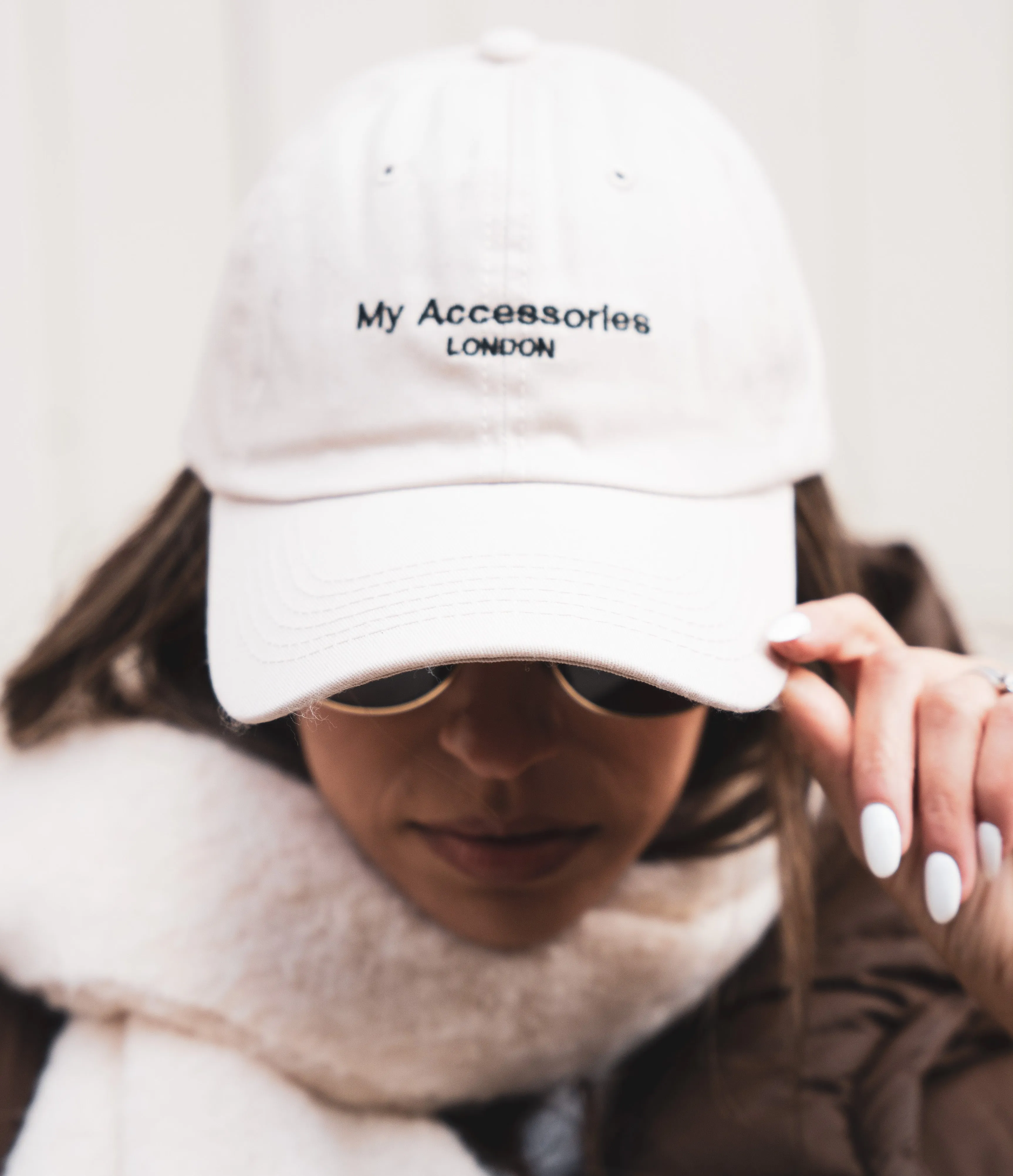 My Accessories London Logo Cap in Off White