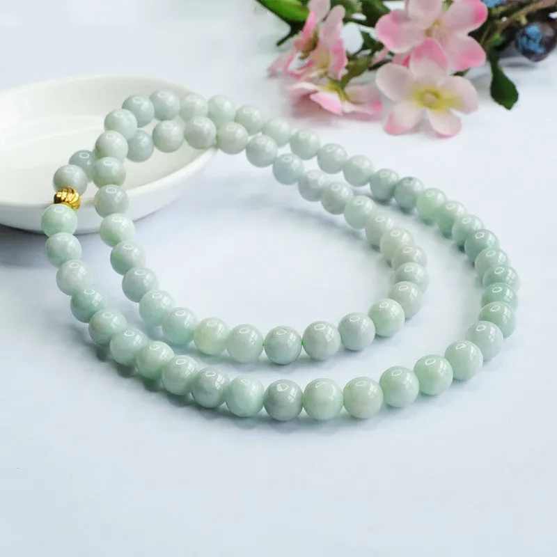 Natural Jade Necklace A Grade Light Colour Bead String