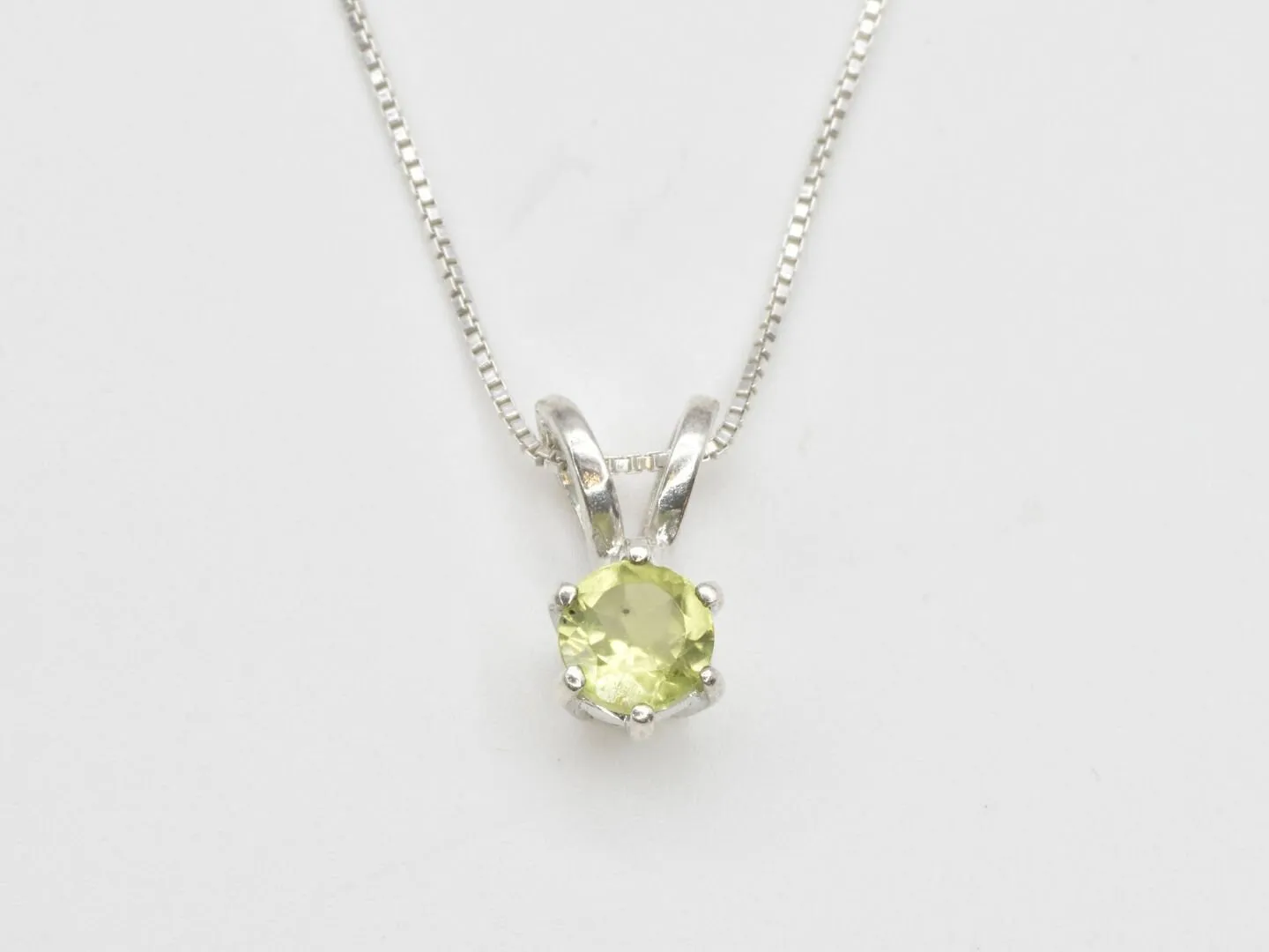 Natural Peridot Pendant - Dainty Green Necklace, August Birthstone Necklace