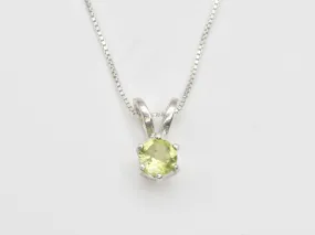 Natural Peridot Pendant - Dainty Green Necklace, August Birthstone Necklace